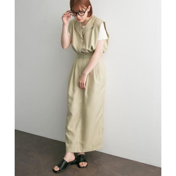 「KBF」 ノースリーブワンピース ONE ベージュ レディース