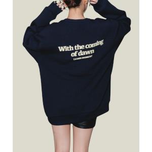「LEANN MOMENT」 スウェットカットソー フリー ネイビー レディース