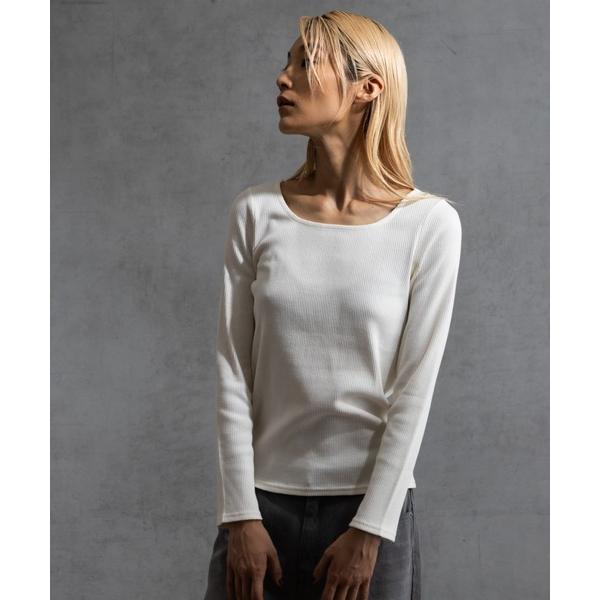 「paradigm」 長袖カットソー MEDIUM ホワイト レディース