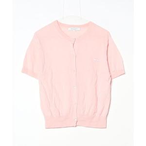 「Maison Kitsune」 ニットカーディガン L ライトピンク レディース