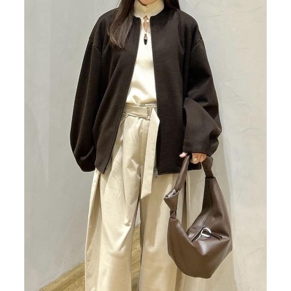 ブルゾン アウター ボンディングノーカラーブルゾン レディース