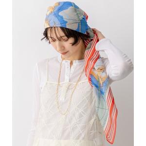 ストール マフラー コットンシルク マップ柄 ストール レディース