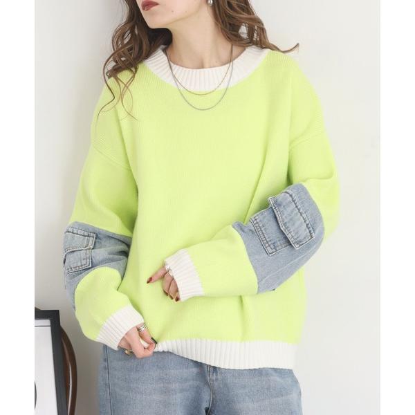 ニット セーター je crois soi デニム使い　バイカラー　ニット レディース