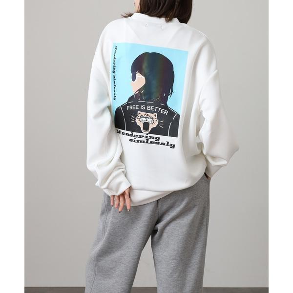 トレーナー スウェット ダンボールニットプリントクルートレーナー メンズ レディース