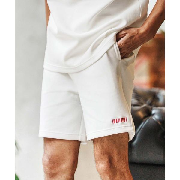 パンツ mp14433-Barcode Embroidery Cardboard Knit Shor...