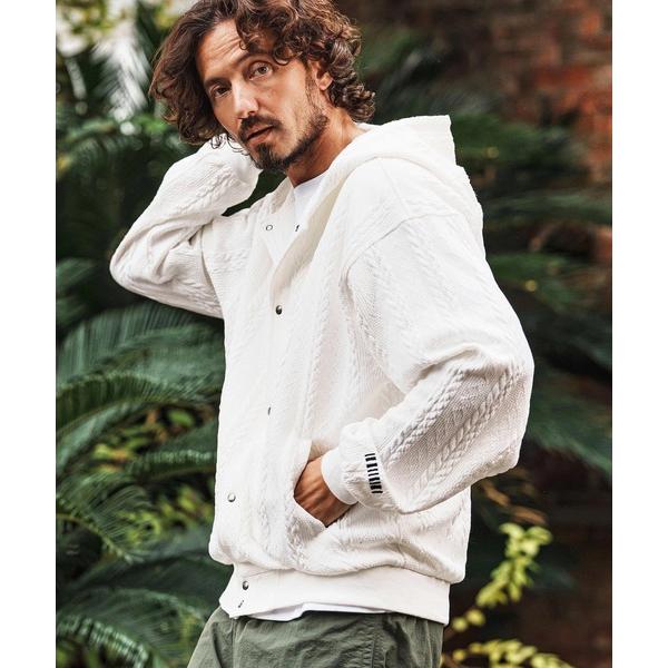 パーカー mpa4011-Cable Knit Like Jacquard Knit sew Par...