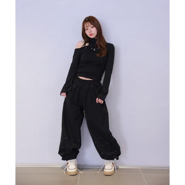 パンツ *M DOLLY original* bijou luna loose pants/ビジュー...