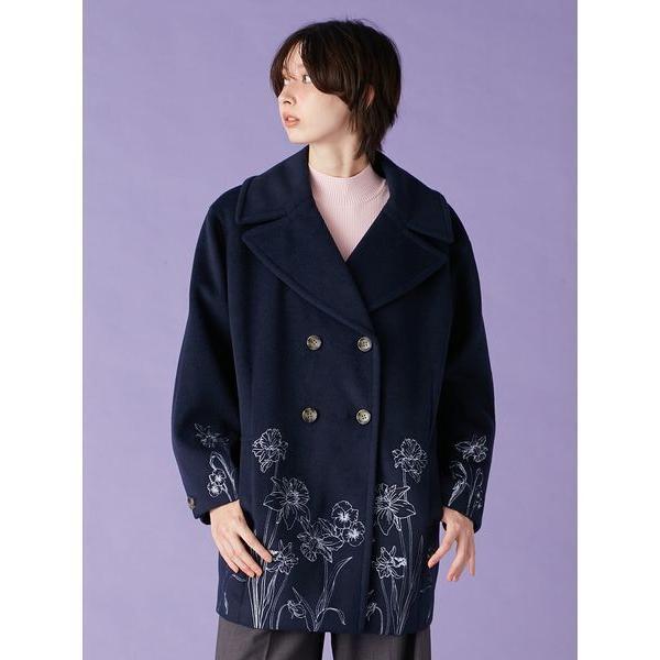 コート チェスターコート エンブロイダリーコクーンコート レディース