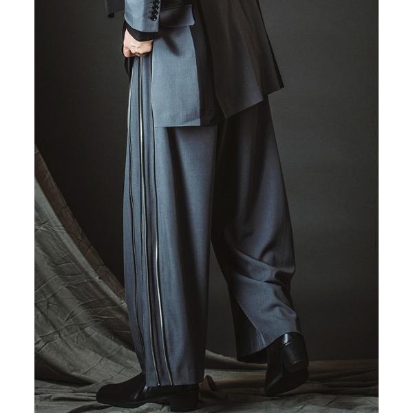 ワイドパンツ スラックス 「NO ID.」Side Zip Easy Wide Trousers /...