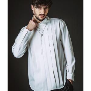 シャツ 「NO ID.」2-Way Fly-Front Tuck Shirt / 2ウェイ フライフロント タック シャツ メンズ