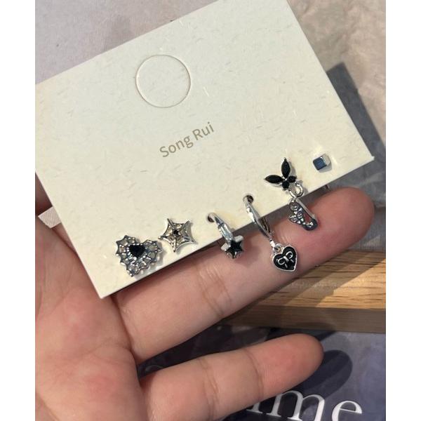 ピアス 「Bz」ブラックモチーフピアス6点セット(RZ) メンズ レディース