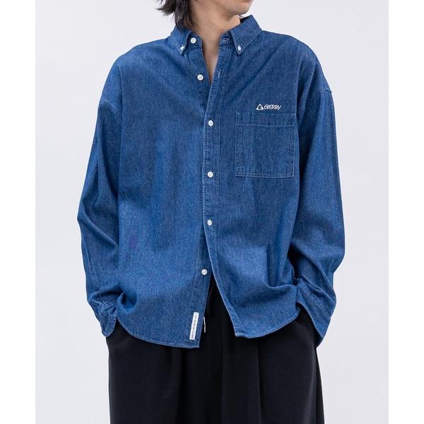 シャツ 「ag」「GERRY/ジェリー」6.5oz ワンポイントロゴ刺繍 ボタンダウン 長袖デニムシ...