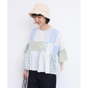 ブラウス シャツ little garden パッチワークブラウス レディース
