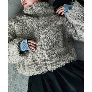 ステンカラーコート コート プードルファー スタンドカラーショートコート レディース