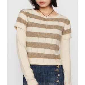 ニット セーター BORDER LAYERED LIKE トップス レディース