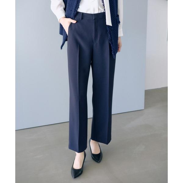 パンツ 入学式 卒業式 トリアセダブルクロス ストレートワイドパンツ/セットアップ対応・イージーケア...