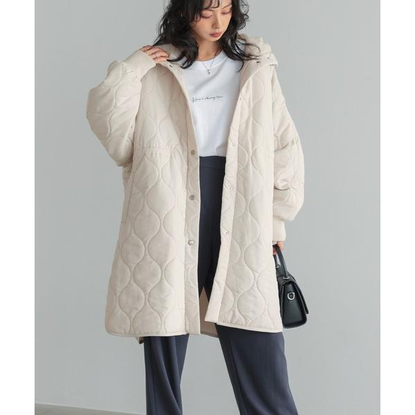 ダウンコート ダウンジャケット フード付き中綿キルティングコート レディース