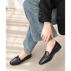 パンプス 「やわらか 軽い」スクエアトゥ シンプル フラット ローファー 3028