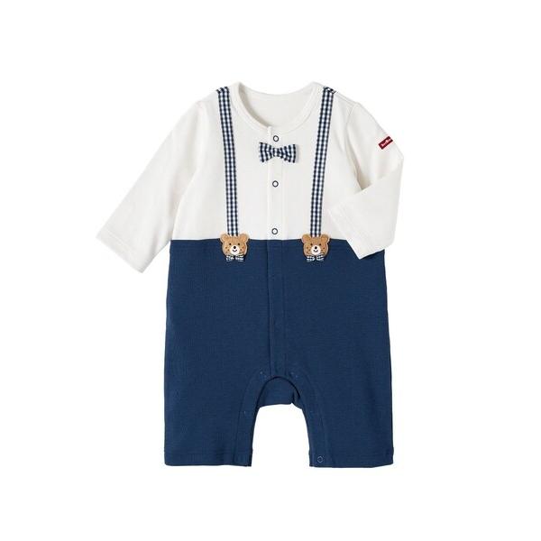 ベビー服 ロンパース 蝶ネクタイ＆サスペンダー 7分丈カバーオール