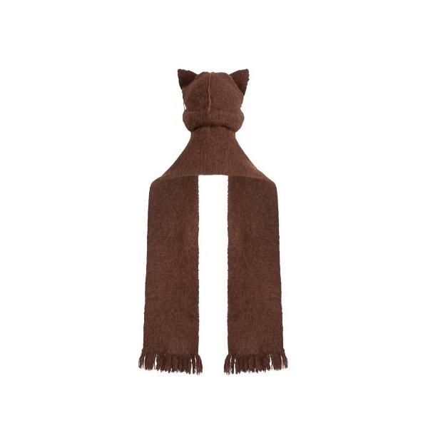 ニット帽 ニットキャップ レディース ALPACA CHUNKY EARS BEANIE SCARF...