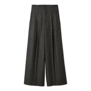 パンツ ハイウエストタックワイドパンツ レディース