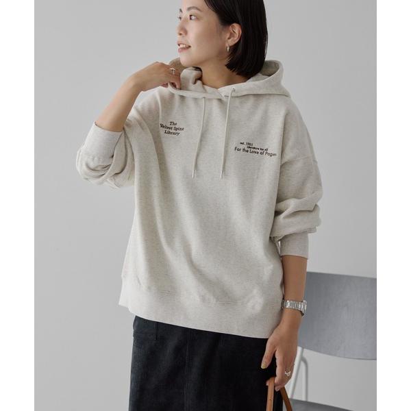 トレーナー スウェット 刺繍ロゴ裏起毛パーカー レディース