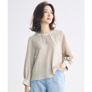 ブラウス シャツ ワッシャーカットジャカード ブラウス レディース
