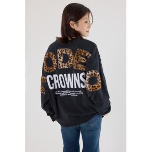 トレーナー スウェット アニマルフェイクファーアップリケスウェットトップス レディース