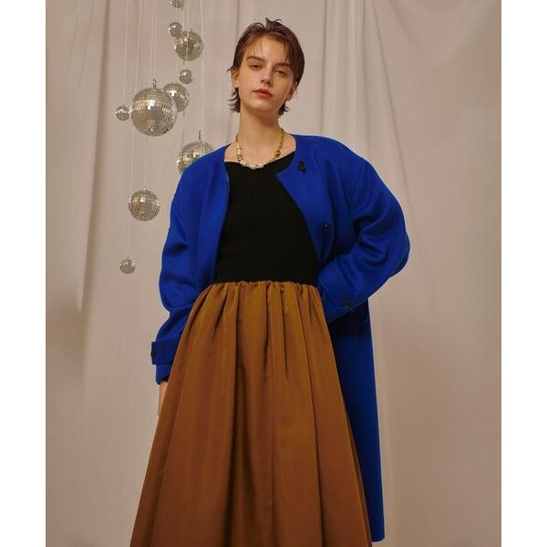 ノーカラーコート コート ノーカラーコクーンコート レディース