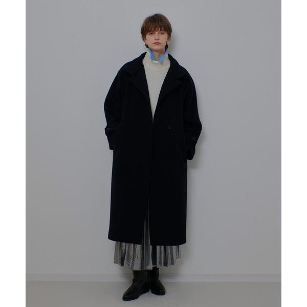 ステンカラーコート コート ダブルビーバースタンドコート レディース
