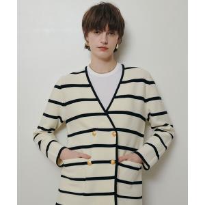 カーディガン ガーターノーカラーニットジャケット レディース