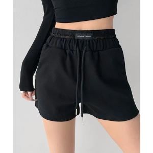 パンツ レースレイヤード風 スウェットショートパンツ レディース