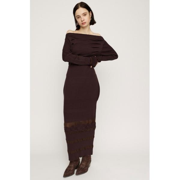 ワンピース OFF SHOULDER KNIT OP オフショルダー ニット ワンピース 秋服 冬服