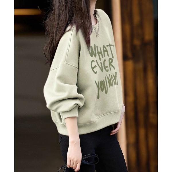 トレーナー スウェット ロゴプリント入りオーバーサイズスウェット レディース