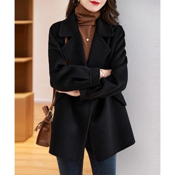 コート チェスターコート ウールライクテーラードロングコート レディース