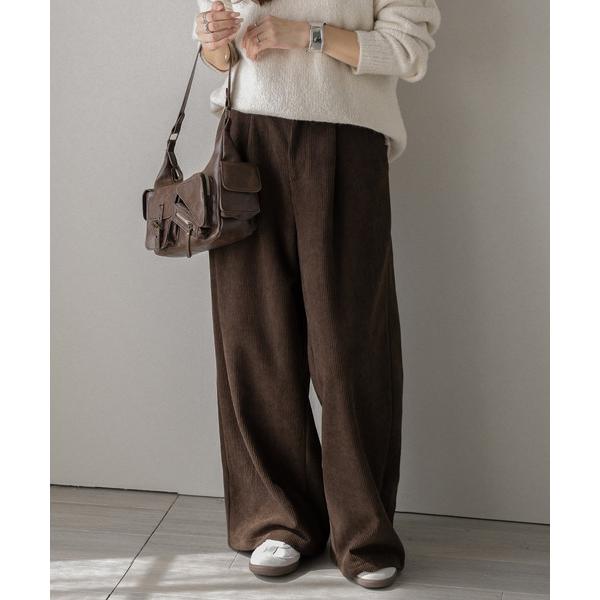 ワイドパンツ パンツ コーデュロイワイドパンツ レディース