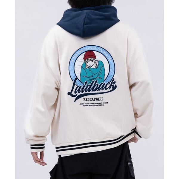 スタジャン 「a-r」「RedCapGirl/レッドキャップガール」サテン刺繍 フード付 スタジャン...