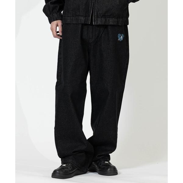 ジーンズ 「a-r」「RedCapGirl/レッドキャップガール」ハート刺繍 裾ドローコード ワイド...