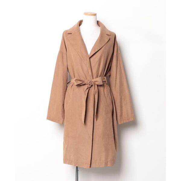 「un dix cors」 チェスターコート フリ- ブラウン レディース