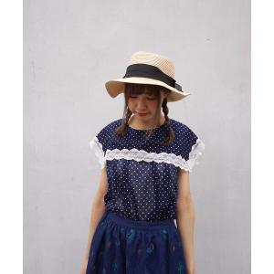 「haupia」 ノースリーブブラウス MEDIUM ネイビー レディース