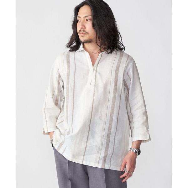 「SHIPS」 長袖シャツ MEDIUM カーキ メンズ