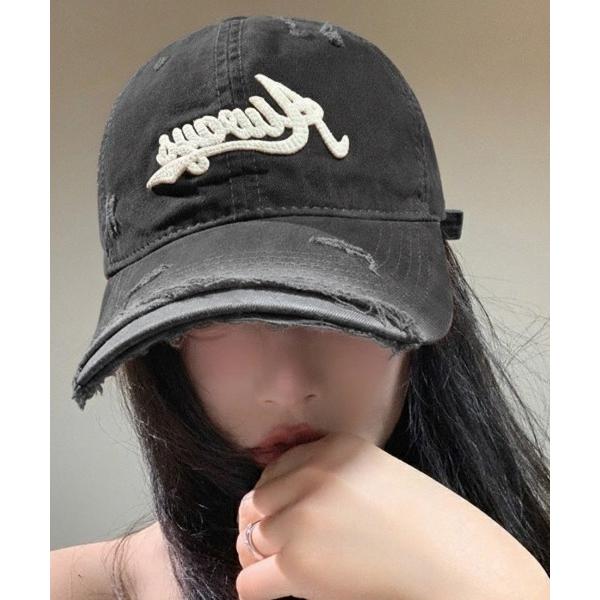 キャップ 帽子 「26年春夏新作」ダメージ加工 グラデーションデザインキャップ レディース