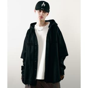 シャツ AIVER　レイヤードカットオフツイルシャツ メンズ レディース