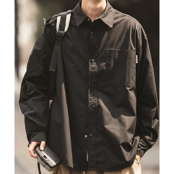 シャツ 「26春夏新作アイテム」ピスネーム付きスナップボタン 無地 シャツ メンズ