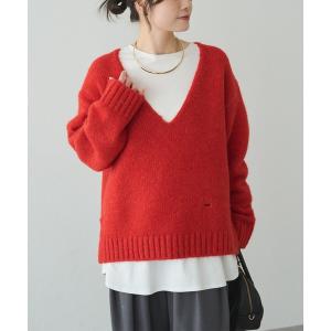 ニット セーター アルパカ混深Vネックニットプルオーバー レディース