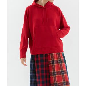 ニット セーター 12ゲージプレーティング総針プルパーカー レディース