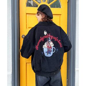 ブルゾン アウター フロックツイル Dino CAFE BACK刺しゅうブルゾン レディース