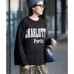 ニット セーター CHARLOTTE ロゴニット レディース
