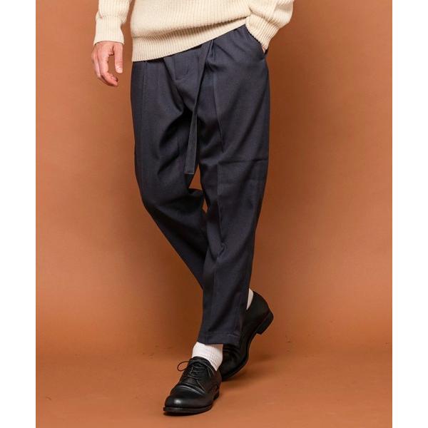 スラックス 「MR.OLIVE」RETORO POLYESTER TWILL /BELTED WID...