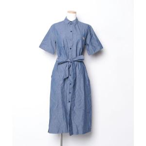 「Maison Kitsune」 シャツワンピース 34 ブルー レディース